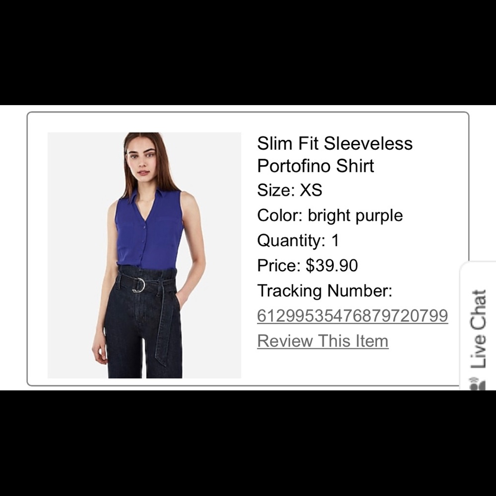 Express Portofino Slim Fit Sleeveless Blouse